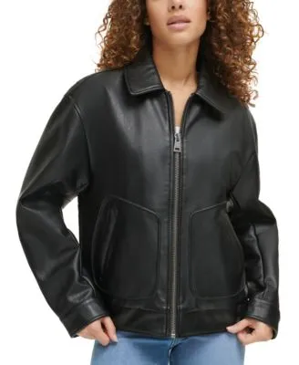 Levi's Women's Faux Leather Dad Bomber Jacket