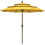 EliteShade USA 10-Year-Non-Fading 9ft 3 Tiers Market Umbrella Patio Umbrella Outdoor Table Umbrella with Ventilation, Sunflower Yellow