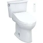 Toto MW7863084CEG#01 Drake Transitional WASHLET+ Two-Piece Elongated 1.28 GPF Tornado Flush Toilet with C5 Bidet Seat , Cotton White