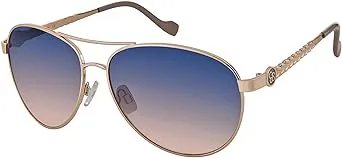 Jessica Simpson Women's J5702 Elegant Metal Aviator Pilot Sunglasses with UV400 Protection