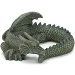 NAT & Jules Small Sleeping Dragon Moss Finish 10 inch Resin Garden Sculpture