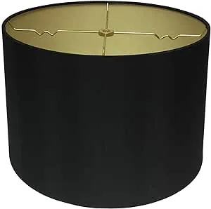 Royal Designs Inc Lamp Shade Shallow Drum Hardback Shade Black