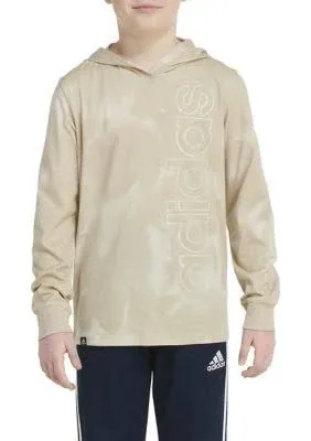 Adidas Boys' Long Sleeve Hooded Printed Tee