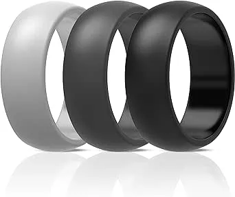 Mens Silicone Wedding Rings Wedding Bands - 5 Pack / 4 Pack / 3 Pack - 8.7Mm Wid