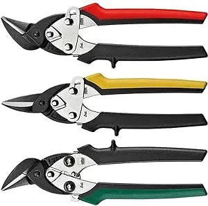 Set of 3 Containing, One Each of the D15 Series Compact Aviation Snips, Nylon Storage Pouch Included