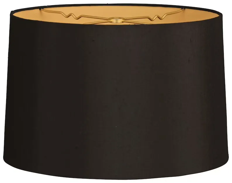 Royal Designs, Inc. Shallow Drum Hardback Black Lamp Shade