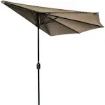 Trademark Innovations Patio Half Umbrella - 9' Diameter (Tan)