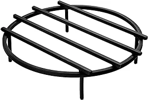 VEVOR Fire Pit Grate, Heavy Duty Iron Round Firewood Grate, Round Wood Fire Pit Grate 18", Firepit Grate with Black Paint, Fire Grate with 4 Removable Square Legs for Burning Fireplace and Firepits