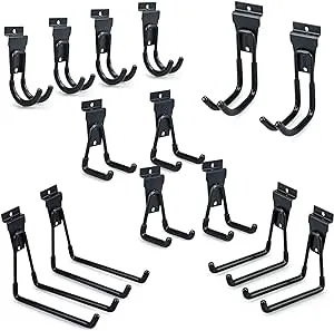 14-Pack Multi-Size Slatwall Hooks for Garage Accessories