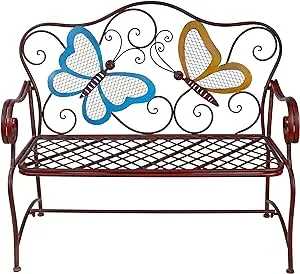 Alpine Corporation Butterflies Garden Bench