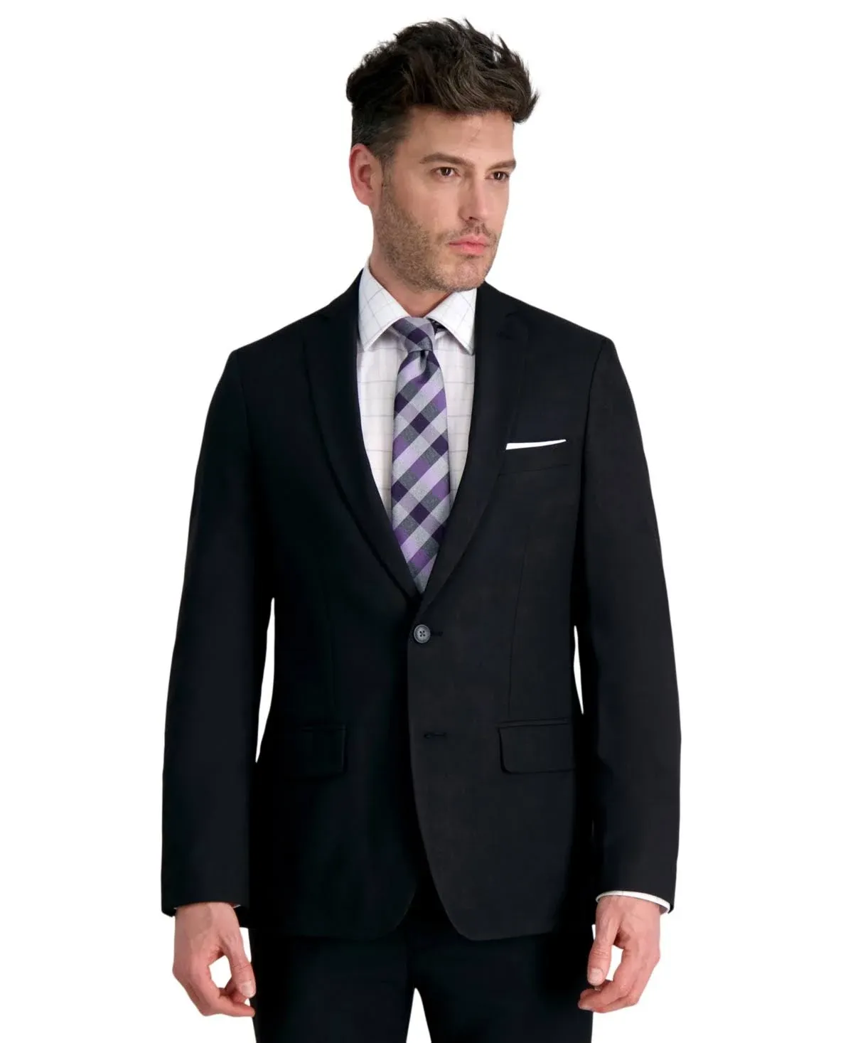 Haggar Men's Smart Wash Repreve Suit Separate Jacket - Slim Fit, Black, 36