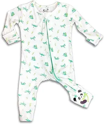 Bellabu Bear Convertible Footies for Baby Boys & Baby Girls, Family Matching Pajamas, Rayon from Bamboo (Dragonfly, 9-12 Months)