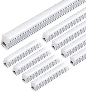 Kihung (8 Pack) LED T5 3FT Tube Light Fixture, 15W, 1800Lm, 6500K, 3 Foot Linkab