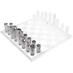 OnDisplay 3D Luxe Acrylic Smoke & Frost Luxury Laser-Cut Chess Set