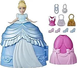 Disney Princess Secret Styles Fashion Surprise Cinderella, Mini Doll Playset with Extra Clothes and Accessories, Toy for Girls 4 and Up