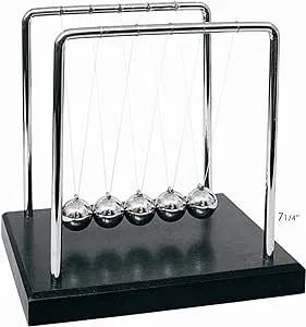 PowerTRC Newtons Cradle Balance Balls 7 1/4" | Science Physics Gadget | Desk Toys & Accessories