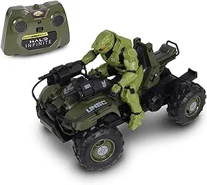 NKOK Halo Infinite: Gungoose & Master Chief 2.4 GHz Radio Control - W/Turbo Boost, Gungoose Vehicle W/Master Chief (762), Working Lights, Battery Powered, Officially Licensed, Ages 6+