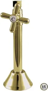 Kingston Brass CC83252X 1/2" Sweat, 3/8" O.D. Compression Straight Shut-Off Valve with 5" Extension, Polished Brass