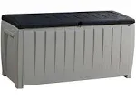 Keter 90 gal Novel Resin Deck Box Gray: Weatherproof Outdoor Storage, Lockable Lid