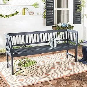 Safavieh PAT6732B Outdoor Collection Brentwood Bench, Ash Grey