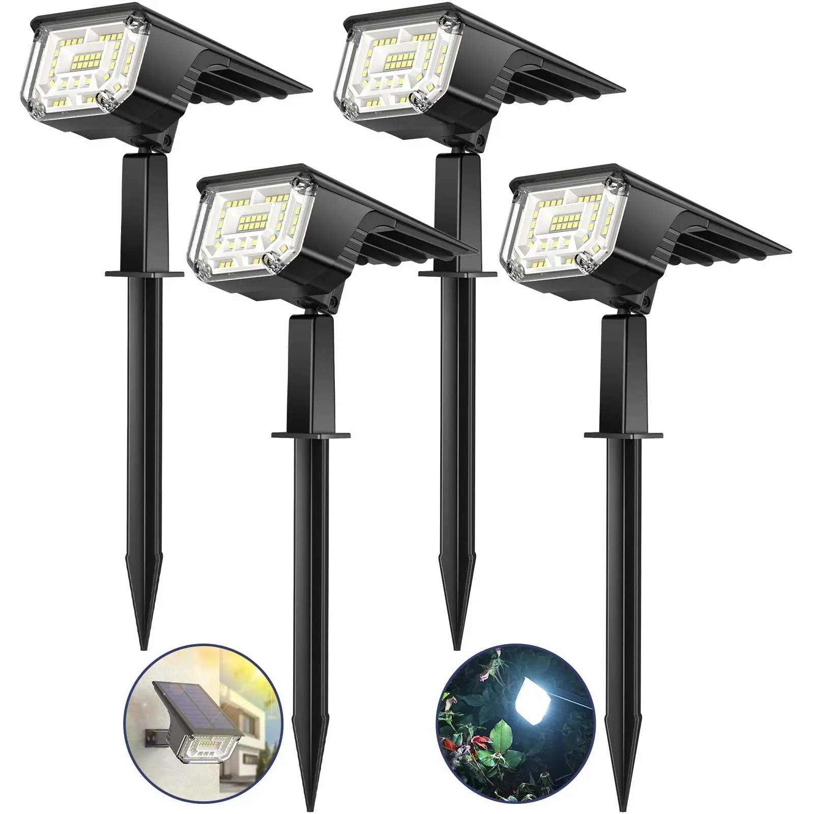 Solar Spot Lights Outdoor Garden IP65 Waterproof, 45 LEDs USB &amp; Solar Powered 