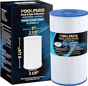 POOLPURE PRB35-IN Spa Filter Replaces Unicel C-4335, Guardian 409-219, Filbur FC-2385, 03FIL1300, 17-2482, 25393, 303557, 817-3501, R173431, 35 sq.ft, 5 X 9 Hot Tub Filter, 1 Pack