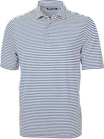 Cutter & Buck Short Sleeve Virtue Eco Pique Stripe Recycled Mens Big and Tall Polo