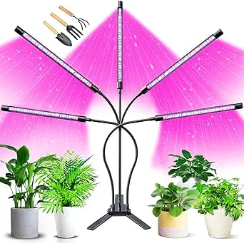 Grow Lights for Indoor Plants, GroDrow 150 LEDs Grow Light for Seed Starting with Full Spectrum, 3/9/12H Timer, 10 Dimmable Levels & 3 Switch Modes, Adjustable Gooseneck Suitable for Various Plant