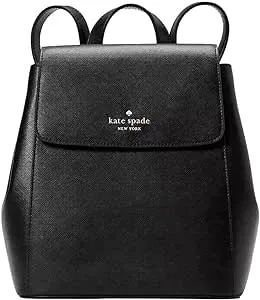 Kate Spade New York Women's Madison Saffiano Leather Flap Backpack, Black