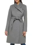 Cole Haan Women's Wool-Blend Wrap Coat - Charcoal - Size 4