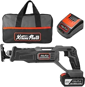 XtremepowerUS 47513 Cordless Reciprocating Saw w/Li-Ion Battery & Fast Charger 20V Max