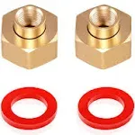 2PCS Brass Hex Swivel 1/4" NPT to 3/4 inch Female GHT Garden Hose Thread Connector Adapter,Garden Hose Pipe Fitting For Fuel/AIR/Water/Oil/Gas WOG