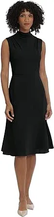 Maggy London Women's Sleeveless Cowl Neck Dress with Fluted Skirt Office Workwear