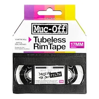 Muc-Off Tubeless Rim Tape, 17mm - Adhesive Bike Tire Liner, Tubeless Tape for MTB/Road/Gravel Bikes - Tubeless Kit Including 10m Roll of Bike Tape