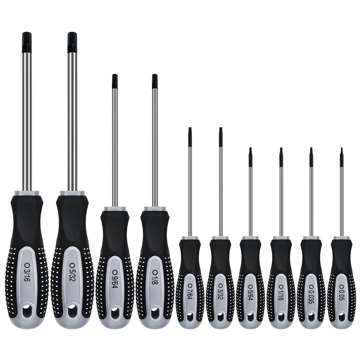 Hex Allen Wrench Screwdriver Set (10 Pack in Precision & Standard SAE Sizes .035", 050", 1/16", 5/64", 3/32", 7/64", 1/8 ", 9/64", 5/32", 3/16") - Perfect for RC Cars, Quadcopters, & Helicopters