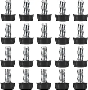 M8 Thread Adjustable Furniture Levelers Screw in Threaded 20 Pcs, Galvanized Steel Screw Foot Levelers Screw On Furniture Glide Leveling for Table, Chair, Furniture Legs