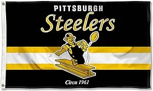 Steelers Throwback Vintage Retro 3x5 Banner Flag