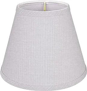 Aspen Creative 58908 Transitional Hardback Empire Shape UNO Construction Lamp Shade in Light Grey, 9" Wide (5" x 9" x 7")