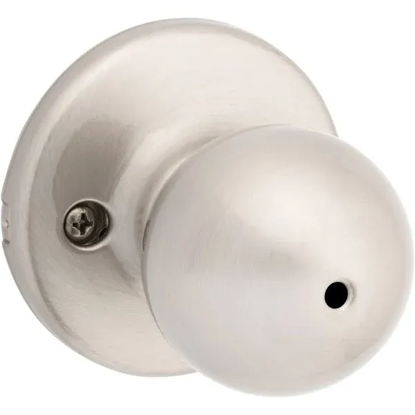 Kwikset Polo 6-Way Latch Privacy Door Knob in Satin Nickel