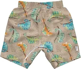 New I play Green Sprouts Boys Swim Trunks Diaper Cover Shorts Sand Chameleon 3T