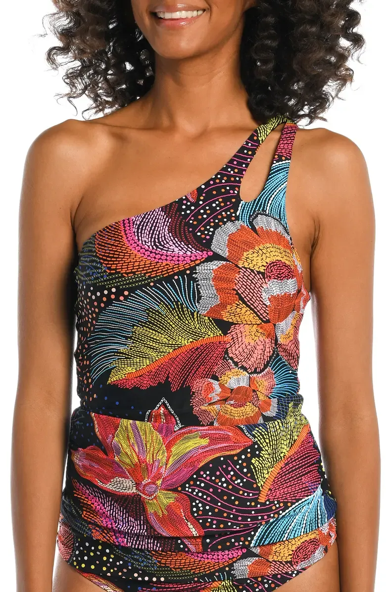 La Blanca Sunlit One Shoulder Tankini Swim Top - 4