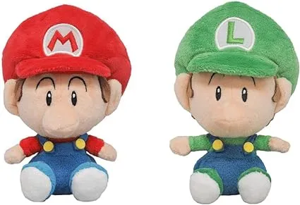 Little Buddy Set of 2 All Star Collection 1247 Baby Mario & 1248 Baby Luigi Plushes