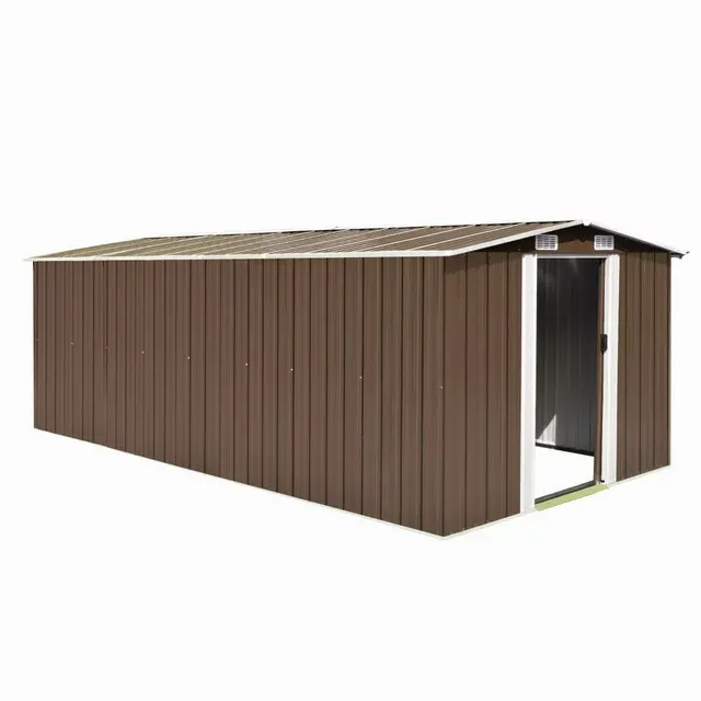 vidaXL Outdoor Storage Shed Garden Shed Metal Storage Backyard Patio Shed Gray