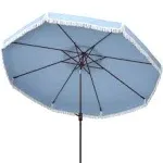 Safavieh 8.4-ft Aluminum Blue Auto-tilt Market Patio Umbrella Lowes.com