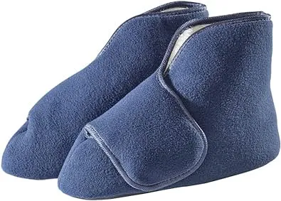 Silvert's Adaptive Clothing & Footwear Men’s & Women’s Extra Wide Soft Fleece Diabetic Bootie Slippers for Seniors