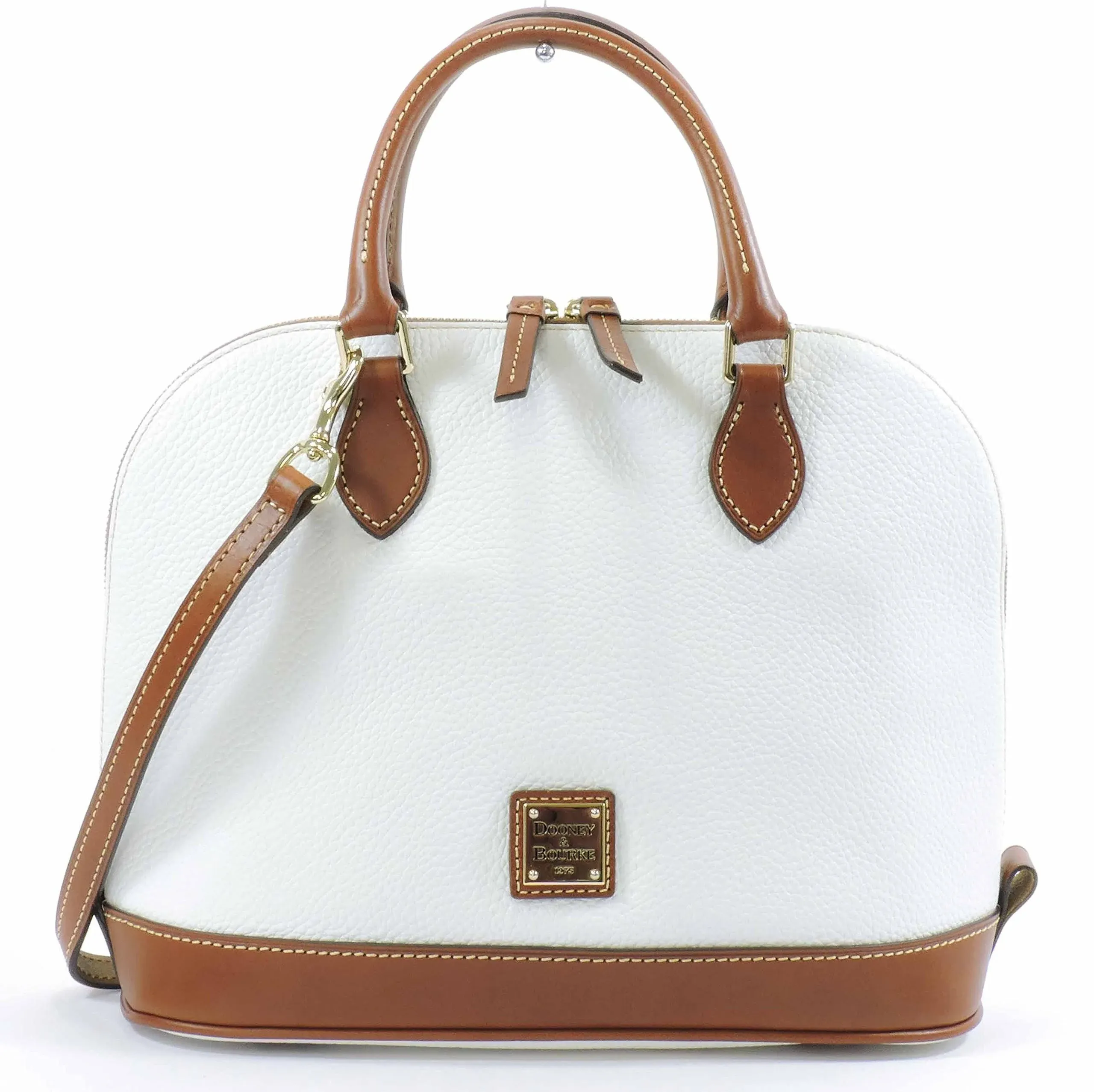 Dooney & Bourke Pebble Zip Zip Satchel White