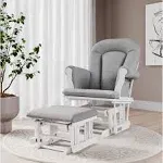 Forever Eclectic Cozy Glider and Ottoman - Matte White