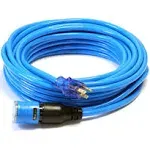 "Century Wire and Cable 12/3 AWG SJTW Pro Lock Extension Cord with CGM (Blue, 50')"