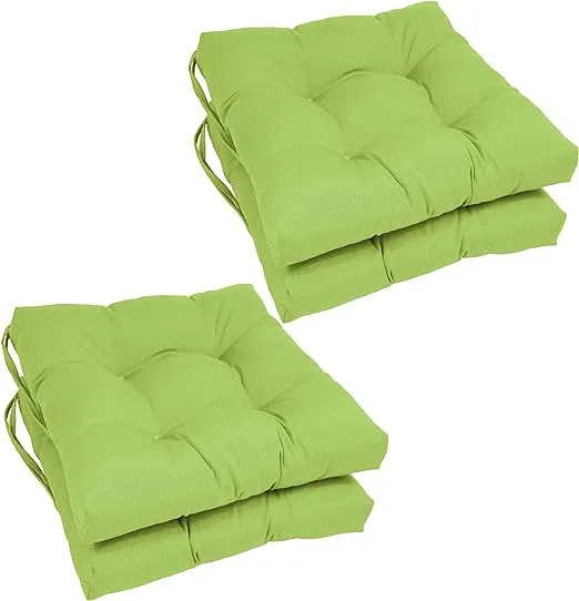 16-inch Solid Twill Square Tufted Chair Cushions (Set of 4)