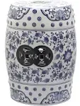 Safavieh Tao Garden Stool - Blue/White